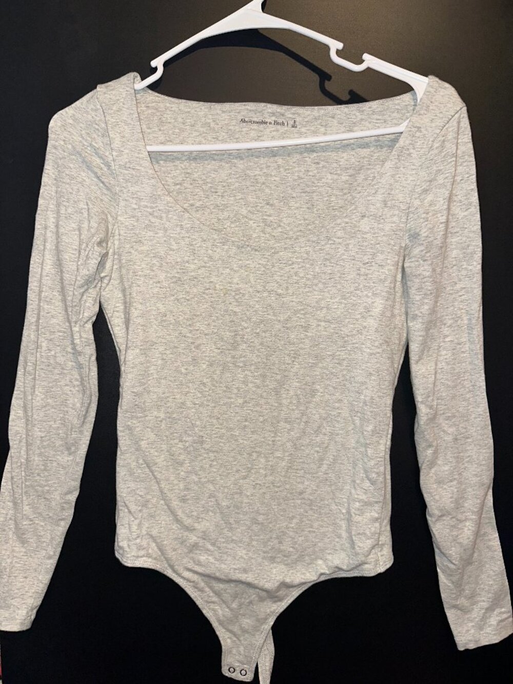 Abercrombie & Fitch Grey Long Sleeve Bodysuit